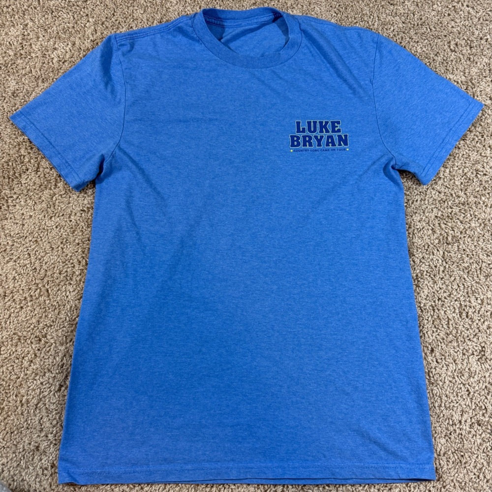 Luke Bryan Graphic Tee Women Small Blue Excellent Country Song Came On Tour